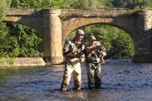 Fly fishing in the river Aude